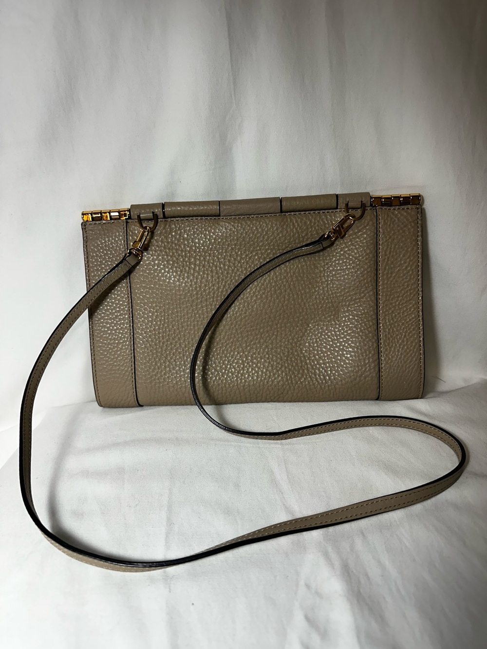 Mackage Beige Pebbled Leather Clutch/Shoulder Bag View 6